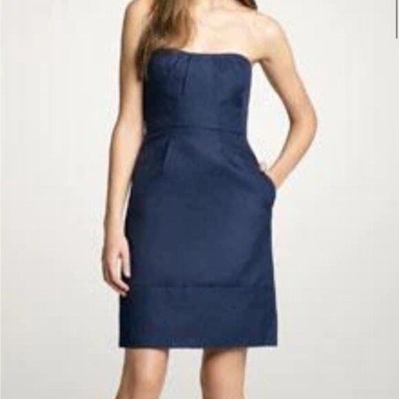 New York & Company Dresses & Skirts - New York and Company Womens Dress Size 4 Blue Strapless Empire Waist Pockets